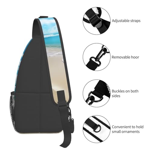 Bolso cruzado deportivo negro para hombre y mujer miniatura 5