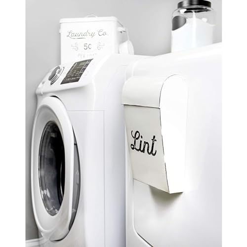 AuldHome-Design-Farmhouse-Enamelware-Lint-Holder-Bin-Distressed-White-Laundry-Room-Decor AuldHome Design Farmhouse Enamelware Lint Holder Bin Distressed White Laundry Room Decor