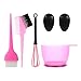 POFET - Set di 5 tinture per capelli, spazzola e ciotola per colorare, tra cui ciotola per tintura, pennello per tintura, tappo per orecchie e tintura, applicatore per colorazione dei capelli rosa