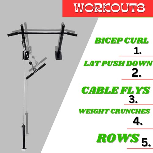 Image of Pull-up bar Dynamic LAT Pull Down System Wall Mount Multifunctional Pull-up bar Provides Weight Lifting Systems and Increasing Body Strength