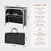 VEVOR Folding Portable Bar Table, Tradeshow Podium Table for Indoor, Outdoor, Party, Picnic, Exhibition, Includes Carrying Case, Storage Shelf and Black Skirt, 38.39