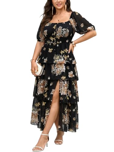 SCOMCHIC Womens Plus Size Maxi Dress Wedding Guest Cocktail Evening