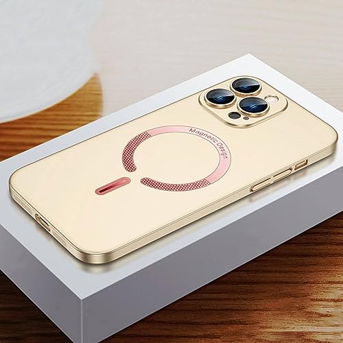 Coque de charge sans fil pour iPhone 13 or mate et ultra mince au fini luxe