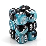 DND Dice Set-Chessex D&D Dice-16mm Gemini Black, Shell, and White Plastic Polyhedral Dice...