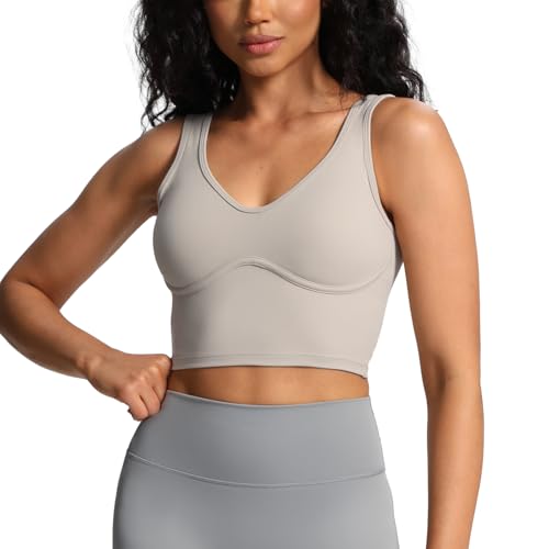 Aoxjox Women's Workout Brooke Tank Crop Curve Longline Fitness Sports