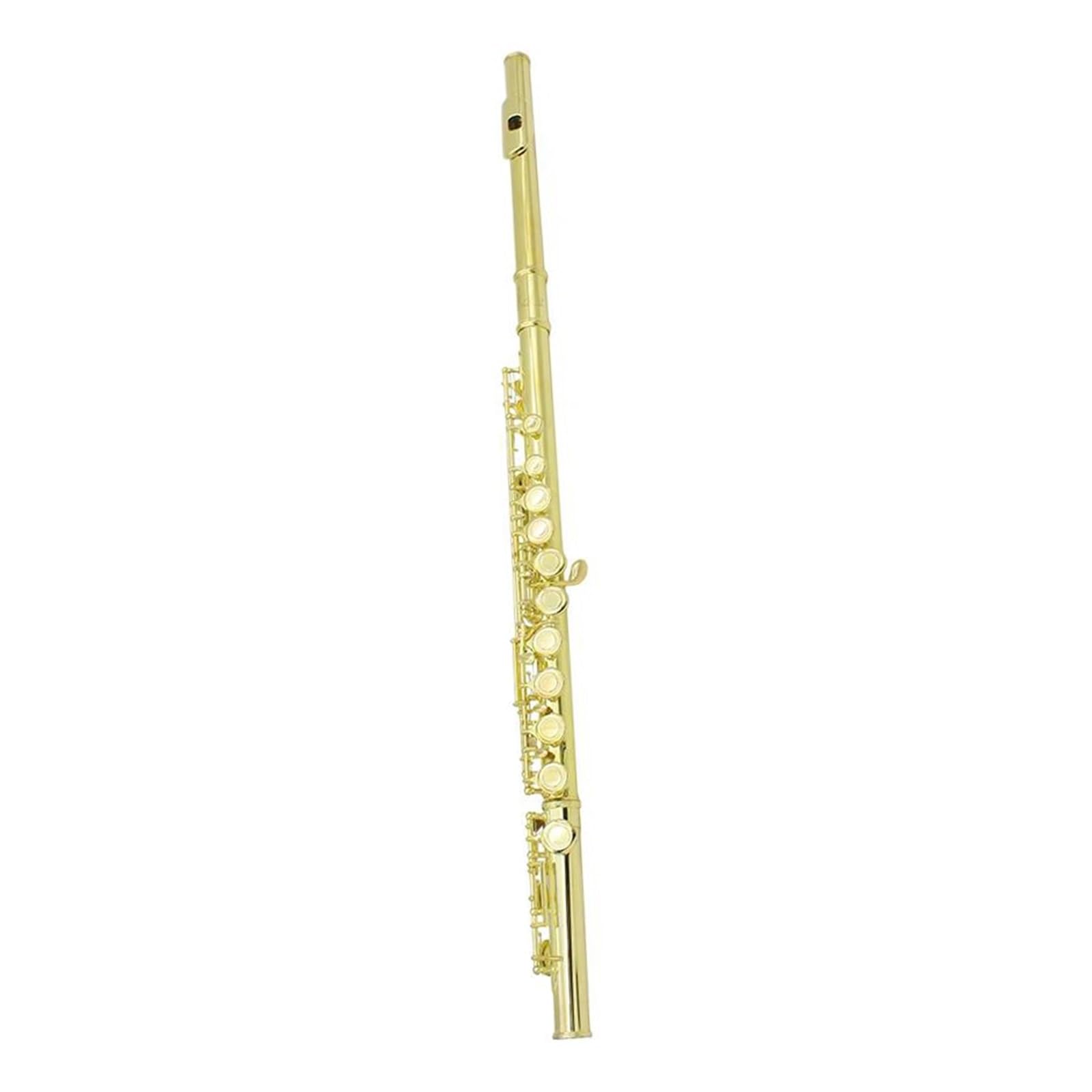 Classic Flet Poprzeczny 16 Otworów Plus Flet Z Klawiszem E Mosiężny Złoty Flet Instrument Muzyczny Zamknięte Skórzane Etui Profesjonalny Instrument Koncertowy Na Flecie