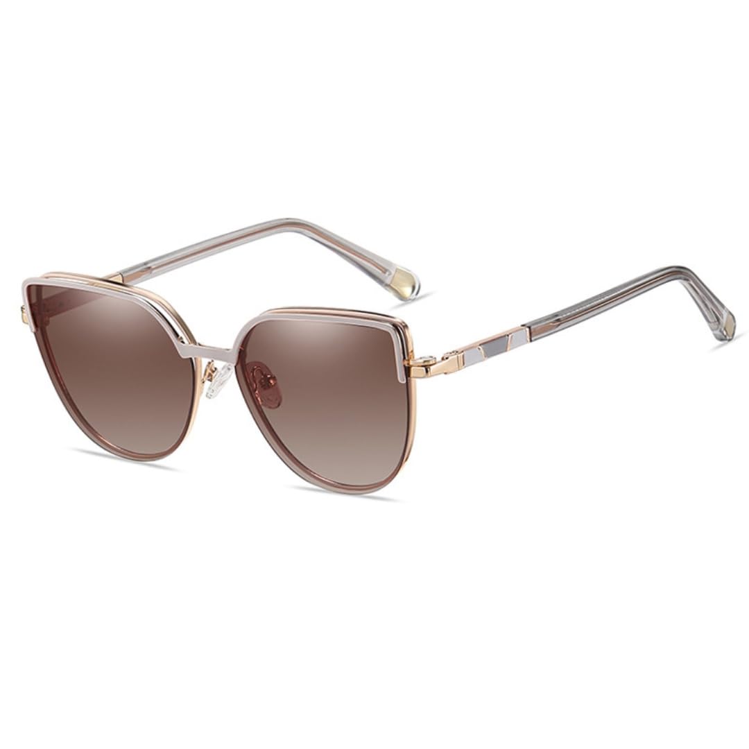Occhiali da sole magnetici 2 in 1, occhi di gatto, polarizzati, in metallo, alla moda, protezione UV400