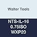 Walter Tools NTS-IL-16 0.75ISO WXP20 Carbide NTS Threading Inserts, Internal Thread, Full Profile, ISO Metric 60 Degree (Pack of 10)