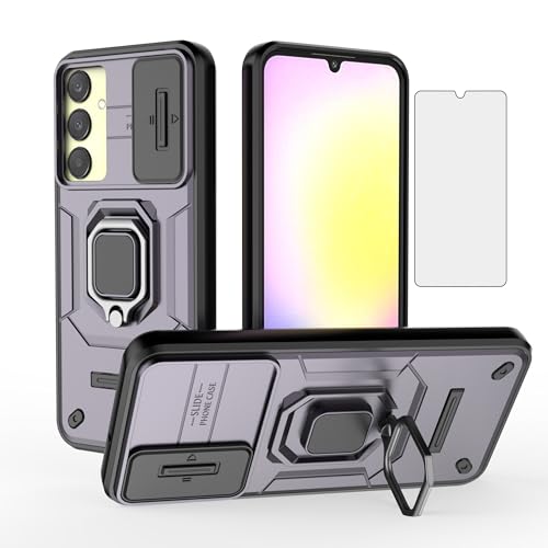 Coque Samsung A25 5G antichoc à glissière caméra et anneau de support