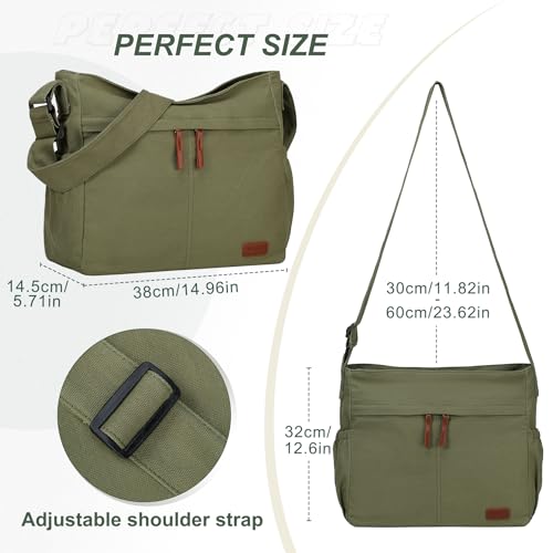 RAVUO Messenger Bag With Inner Organized Pockets, Large Hobo Crossbody Bag Lightweight Shoulder Purse for Women Men2