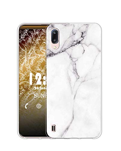 Sunrive Funda para ZTE Blade A5 (2020), Silicona Slim Fit Gel Transparente Carcasa Case Bumper de Impactos y Anti-Arañazos Espalda Cover(TPU Mármol Blanco)