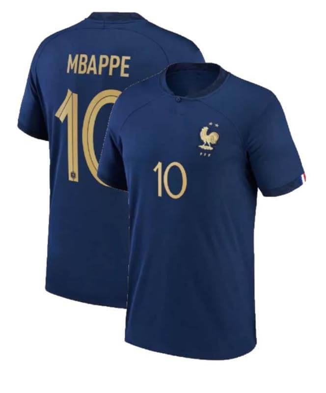 Kylian Mbapee 10 Original Blue Short Sleeve World Cup Jersey T Shirt_Football