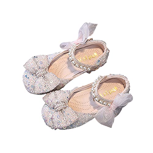EnJoCho Tennis Shoes for Boys Performance Dance Shoes For Girls Childrens Shoes Pearl Rhinestones Shining Kids Shoes (Pink, 26)3
