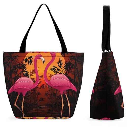 Sac à bandoulière flamant rose idéal pour vos journées shopping et voyages