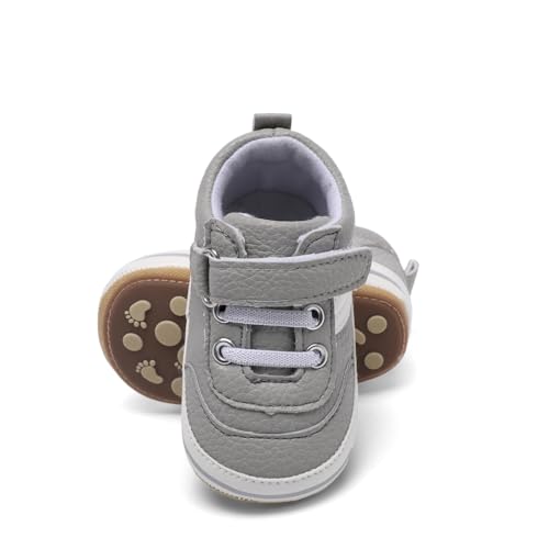 Image of Clowora Baby Boys Girls Shoes Non-Slip Rubber Sole Sneakers Infant First Walking Toddler Crib Shoes Newborn Loafers Flats.
