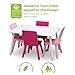 Delta Children Kids Table and Chair Set (4 Chairs Included), White/Pink