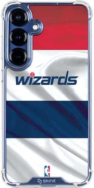 Skinit Clear Phone Case Compatible with Galaxy S25 - Officially Licensed NBA Washington Wizards Marble Design
