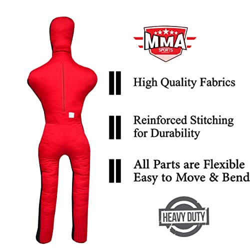 Mma Sports Mma Jiu Jitsu Dummies | Grappling Dummy For Adults & Youth | Standing Wrestling Brazilian Unfilled 6 Ft Punching Training Dummy Red 6Ft / 72 In #TOP2