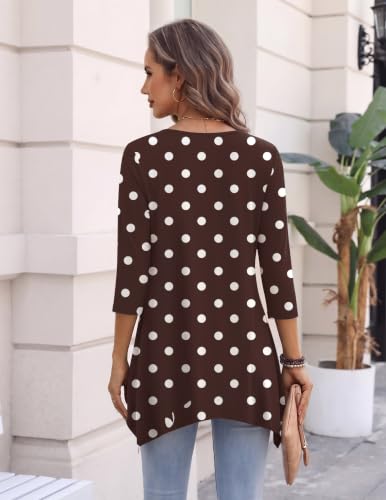 Image of Zeagoo Womens Tops 3 /4 Sleeve Loose Fit Dressy Tunics Plus Size Boho Shirts