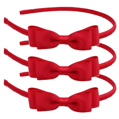 AYNKH Alice Haarband, 3 Stück, Rot, School Bow, Mädchen, Jungen, Teenager, Geburtstag, Neujahr, Haar-Accessoire