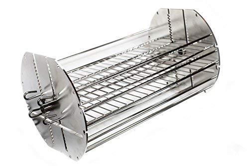 Onegrill Performer Series Universal Fit Grill Rotisserie Spit Rod Basket; Stainless Steel Tumble & Flat Basket In One.(Fits 5/8 Inch Hexagon & 1/2 Inch Square Spits) #TOP5
