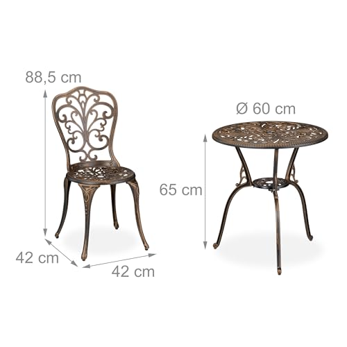 Mesa y sillas terraza de aluminio fundido estilo negro bronce 5