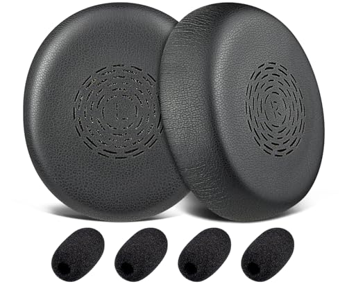 SOULWIT Earpads Replacement for Jabra Engage 50 II/Engage 40 Wired Headsets, Ear Pads Cushions with Soft Protein Leather and High-Density Memory Foam - Black