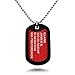 Kriskate & Co. Custom Engraved Medical Alert ID Aluminum Dog Tag Necklace with Stainless Steel Bead Chain Made in USA(Red)