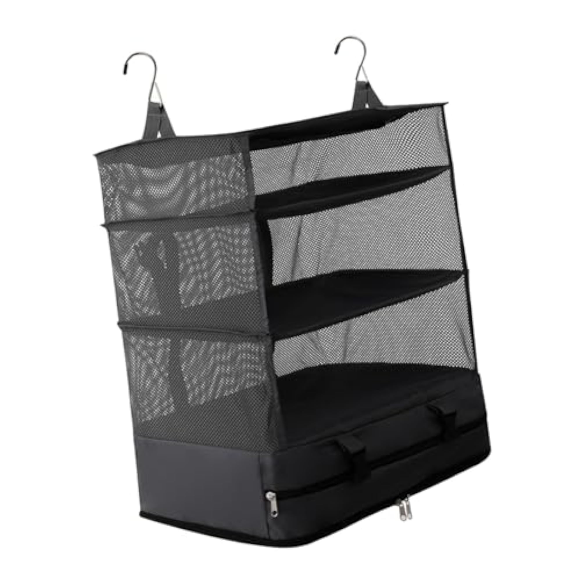 Foldable 3-Tier Hanging Organizer for Closet, Black