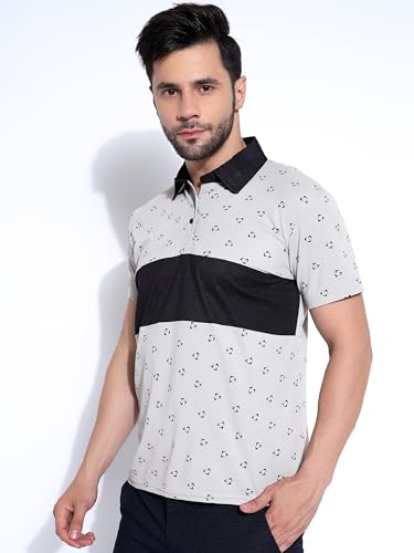 Image of Honky Tonky Men's Regular Fit Polo Neck Half Sleeve Printed Casual T-Shirt | Polo T-Shirt for Men