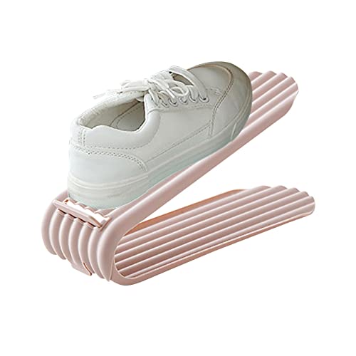 Shoe Rack Organizer - Double Shoe Shelf - Space Saving Shoe Storage Organizer for Bedroom Entryway Cabinet Dormitory, Adjustable