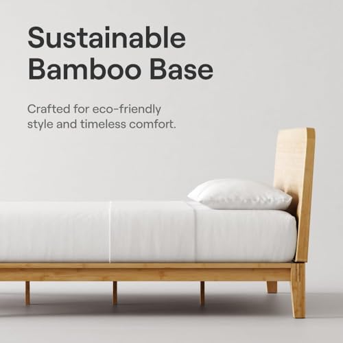 Image of Nectar Kids Full 8 inch Mattress with Bamboo Bed Frame & Headboard - 2-Sided Design for Growing Children - Machine Washable Cooling Cover - Easy Tool Free Set Up - Fiberglass Free - 365 Night Trial