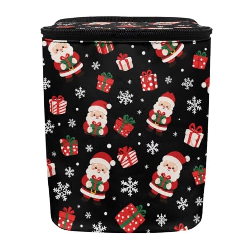 Image of Talayituse Santa Claus Gift Print Car Trash Can Portable Auto Garbage Bin Multifunctional Vehicle Interior Accessories with Adjustable Straps Universal Fit Truck SUV Sedan Christmas Decor