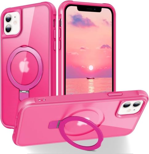 CHAOFEnG Compatible with iPhone 12/12 Pro Case with Stand, Rose Red