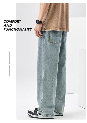 Pants Trousers Denim American Straight Leg Jeans Men's Loose Casual Versatile Wide Clothing2