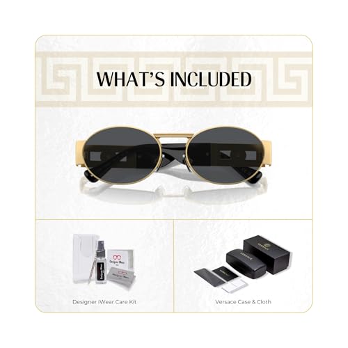 Versace VE2264 Oval Sunglasses for Men for Women +BUNDLE with ACCESSORY EYEWEAR KIT2