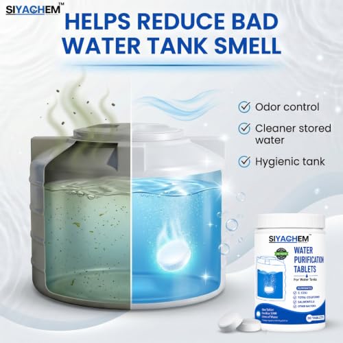 Image of Water Tank Cleaning Tablets | Water Purification Chlorine Tablets for Tank 1 Tablet for 1000 Liters | 30Tabs