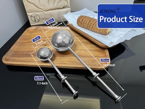 image for JETKONG 2 Pcs Flour Sifter, Stainless Steel Flour Duster for Bread Bak