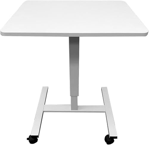 BodyBilt Escritorio rodante para portátil con ruedas bloqueables 25.625 x 18.875 pulgadas Estación de trabajo móvil de pie con resorte para ajuste