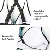 Adigaber Damen Zweiteiliger Badeanzug V Ausschnitt überkreuztes Blumenmuster Bikini Bademode Bauchkontrolle Bikini Sets – Ansicht 6