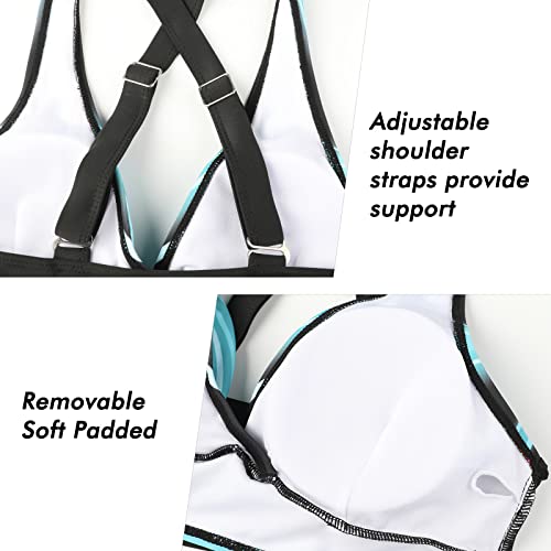 Adigaber Tweedelige damesbadpakken, bikini met gekruiste top, hoog getailleerde bodem, badpakken voor buikversteviging, badmode met vintage motief - Afbeelding 6