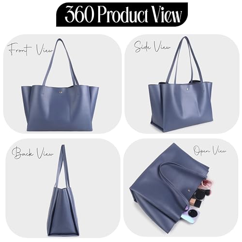 Image of Pure Vegan Leather Tote Bag for Women, Fully Embossed, Handbag, Shoulder Bag, Black