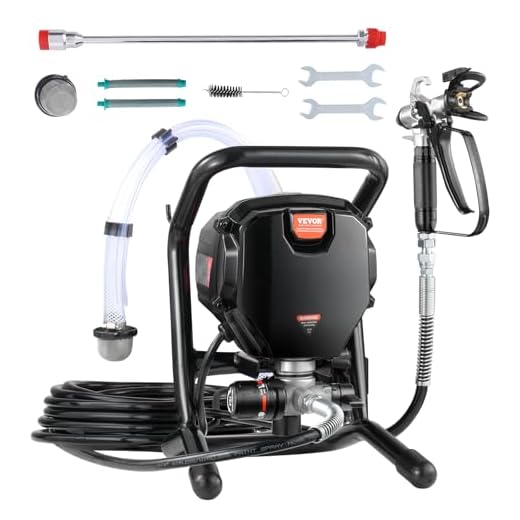 VEVOR Pulverizador de Pintura 750 W Máquinas Pintura Airless 1,2 L/min Pistola de Pulverización Eléctrica sin Aire Presión Máxima 3000 PSI con Manguera de 7,6 m para Pared, Mueble, Exterior, Interior