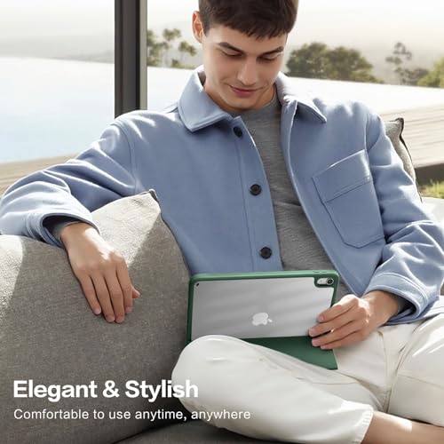 Image of Wenlaty Compatible with iPad (A16) 11th Generation Case 11 Inch 2025, for iPad 10th Generation Case 10.9 Inch 2022 with Pencil Holder, Trifold Stand Protective Clear Back, Auto Wake /Sleep, Pine Green