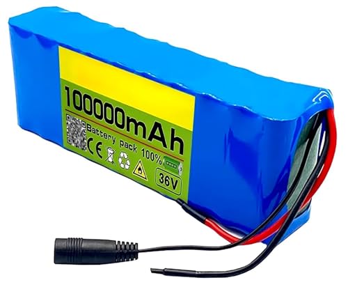 36V 10Ah Bateria para Bicicleta Electrica, 36V 10000MAh 10S3P Ebike Batería PVC Impermeable Batería De Alta Potencia con Cargador para 100W 200W 350W 500W Motor 36V10AH,XT60+SM