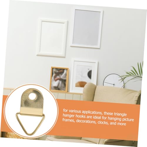 Image of TEHAUX Heavy Duty Metal Picture Hooks Triangle Hanger Hooks Screws for Wall Decor Home Office Gallery