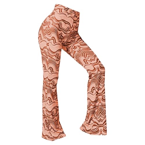 Pantalon grande taille imprimé ondulé d'eau coupe évasée stretch