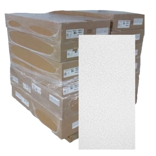 Ceiling Tiles 4-ft x 2-ft Random Textured Contractor White Mineral Fiber Drop (Full Pallet of 12 Cases/120 Tiles) - Delivered by Waterpallets
