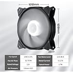 upHere Long Life 120mm 3-Pin High Airflow Quiet Edition White LED Case Fan for PC Cases, CPU Coolers, and Radiators 3-Pack,PF120WT3-3 - Image 7