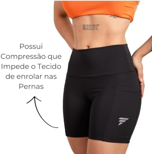 Short Academia Feminino Fitness com Bolso de Compressão Bermuda Feminino Corrida